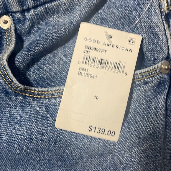 Good American Good Boy High Waist Distressed Nonstretch Jeans Women's Size 10 - Picture 6 of 9